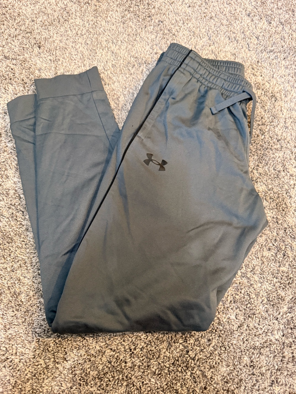 Under Armour Boys Gray Joggers with Black Logo